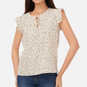 Vince Camuto Women's Metallic Floral Print Blouse Gold  Black Size XL 205 Birch